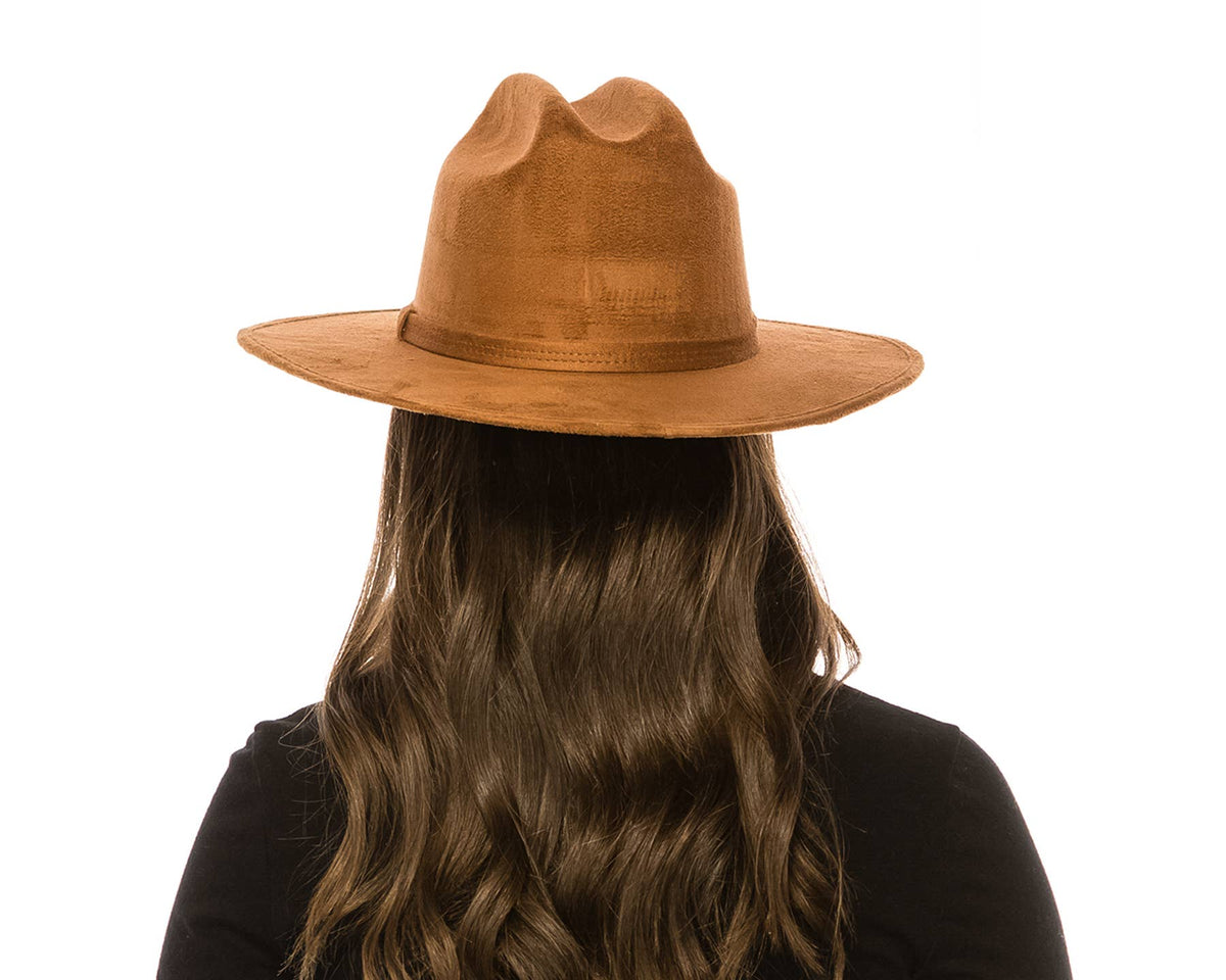 Flat Brim Western Rancher Hat - Premium Vegan Suede
