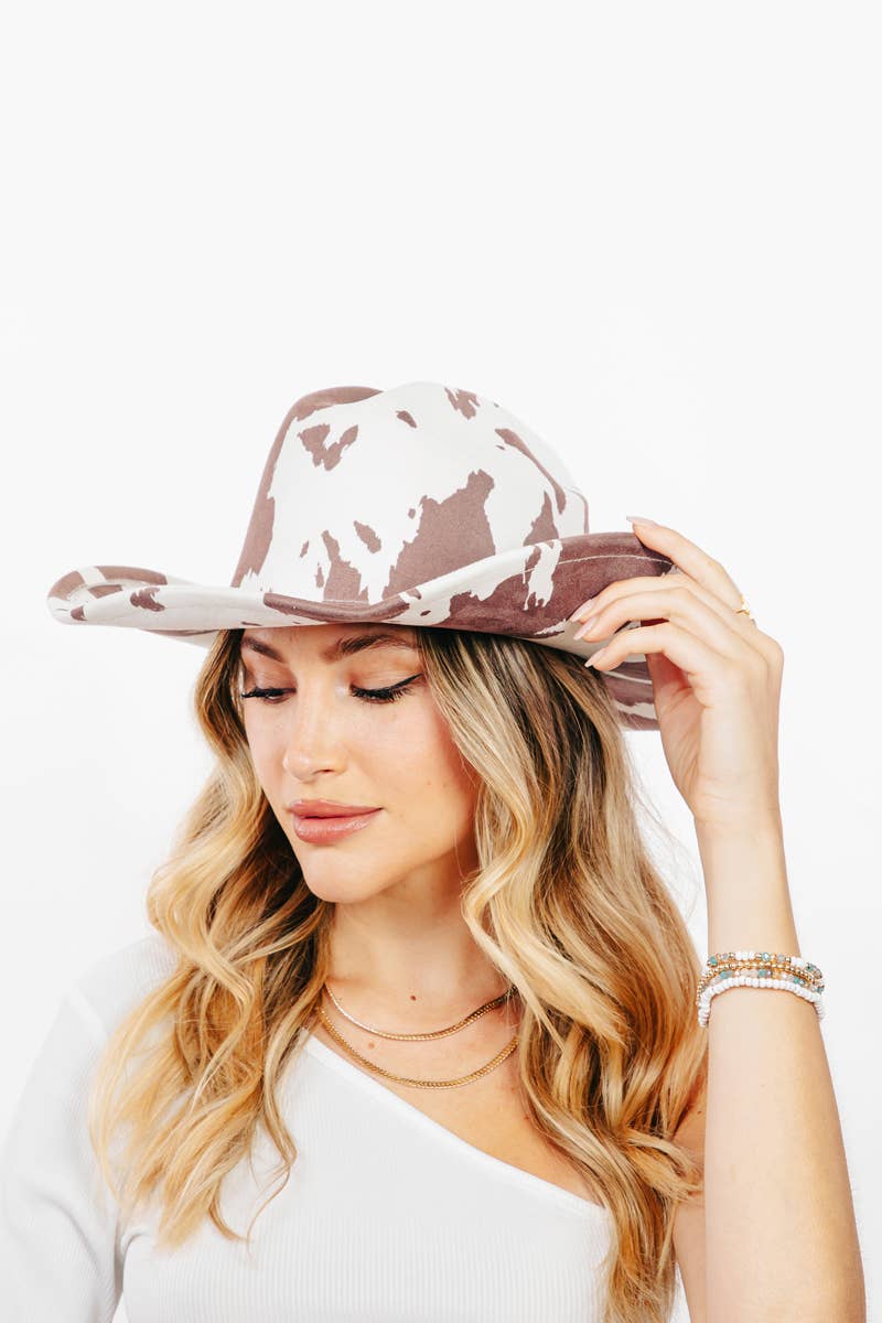 Cow Print Cowboy Hat