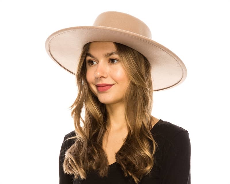 Vegan Felt Gambler Rancher Hat - 5 Colors