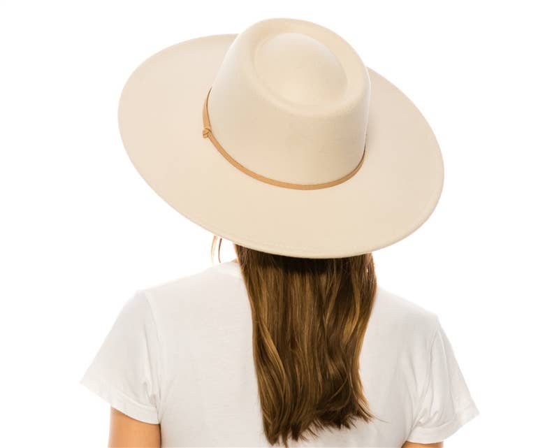 Vegan Felt Bolero Rancher Hat w/ Chin Cord - 3 Colors
